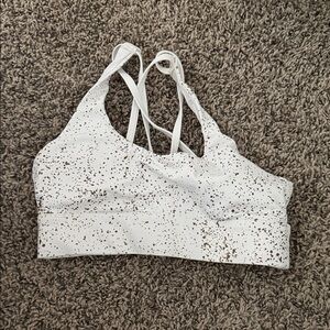 Zyia Active White and Gold Speckled Sports Bra